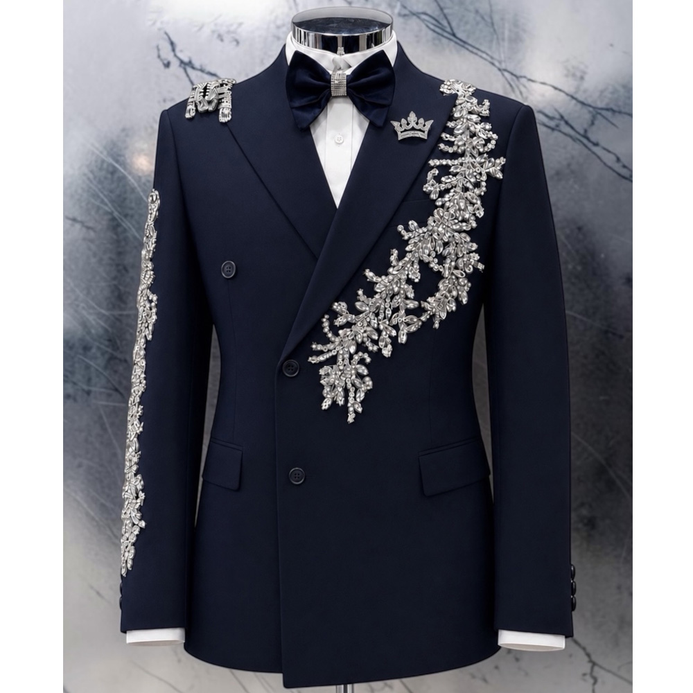 Unique Men'S Formal Wear - Benzersiz Tasarım Boncuklu Taşlı Takımlar Erkek