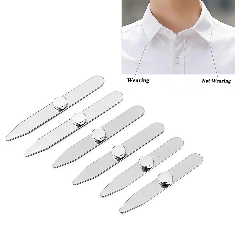 Collar Stay Metal - 6 adet dayanıklı paslanmaz çelik yaka