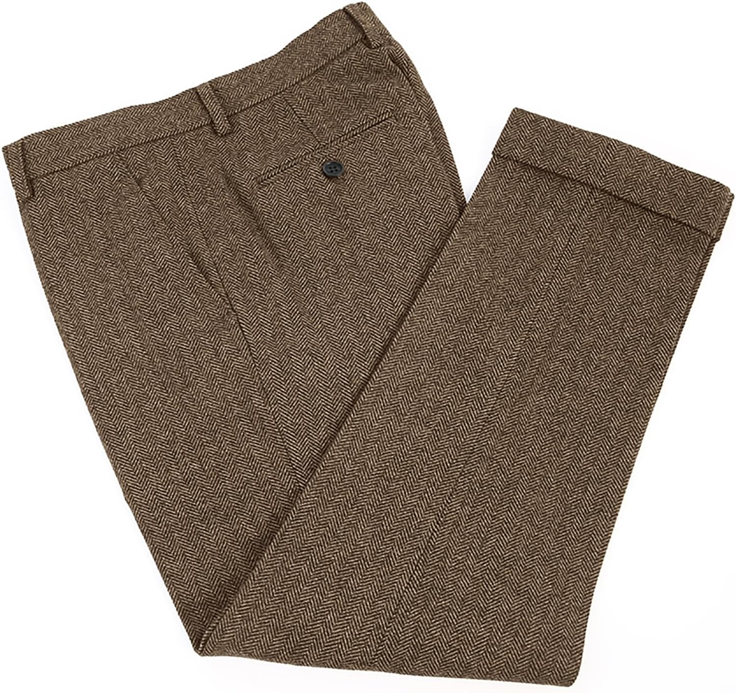 Dress Pant Flat Front - Balıksırtı Desenli Tüvit Pantolon Vintage Düz