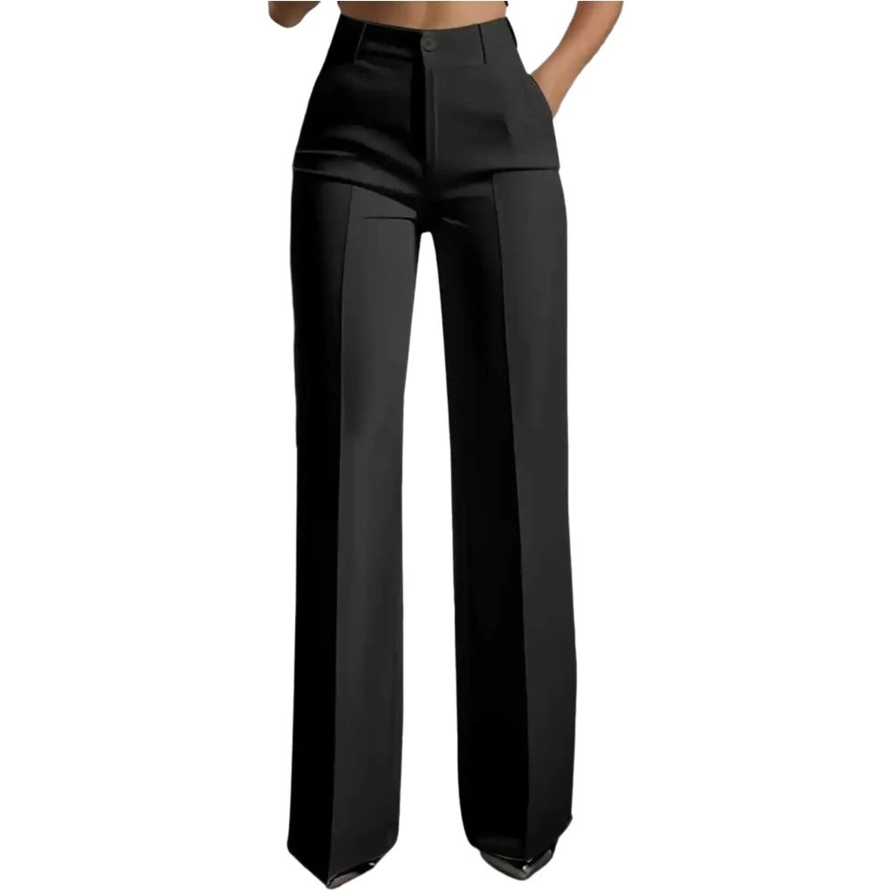 Dress Pant Flat Front - Kadın Yüksek Bel Geniş Paça Pantolon