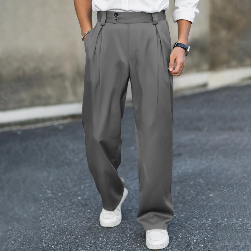 Dress Pant Flat Front - Erkek Geniş Bacak Elbise Pantolonları Yüksek