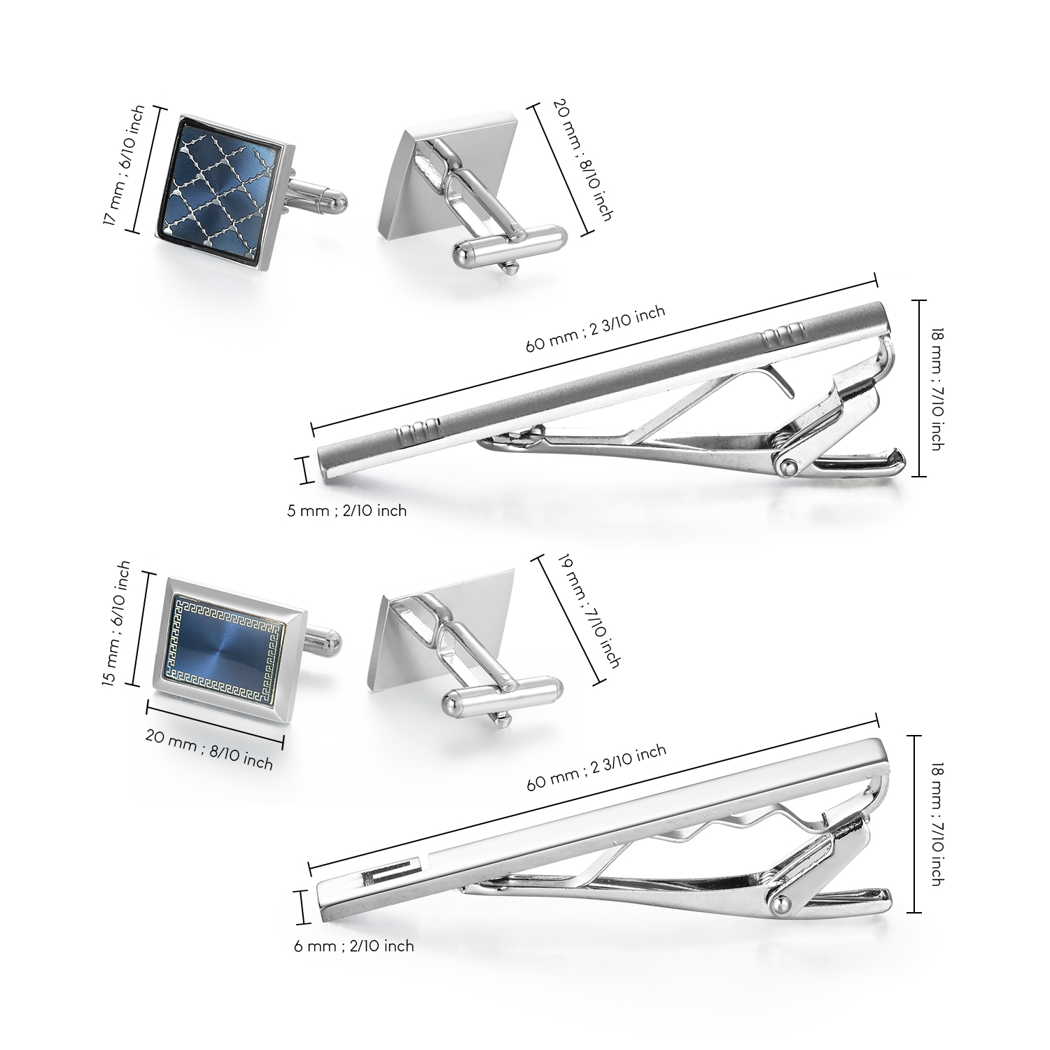 Erkek Gömleği İçin Kravat İğne - Cufflinks Silver Set incelemesi ve fiyatı