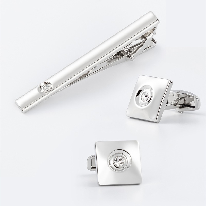 Hafif Lüks Altın Gümüş Kare Zi - Cufflinks Silver Set incelemesi ve fiyatı