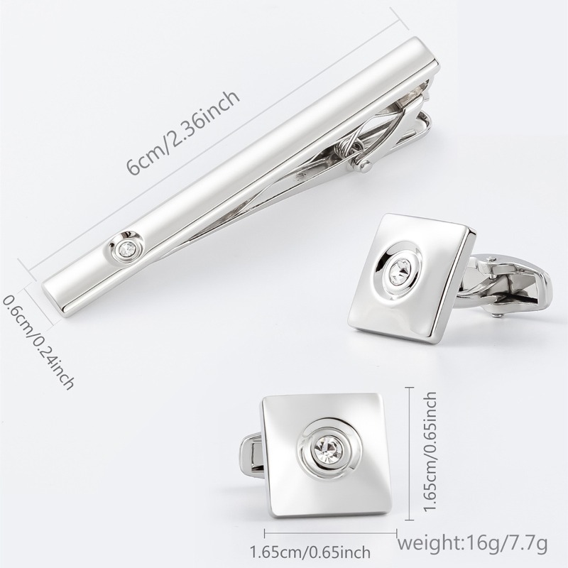 Hafif Lüks Altın Gümüş Kare Zi - Cufflinks Silver Set incelemesi ve fiyatı