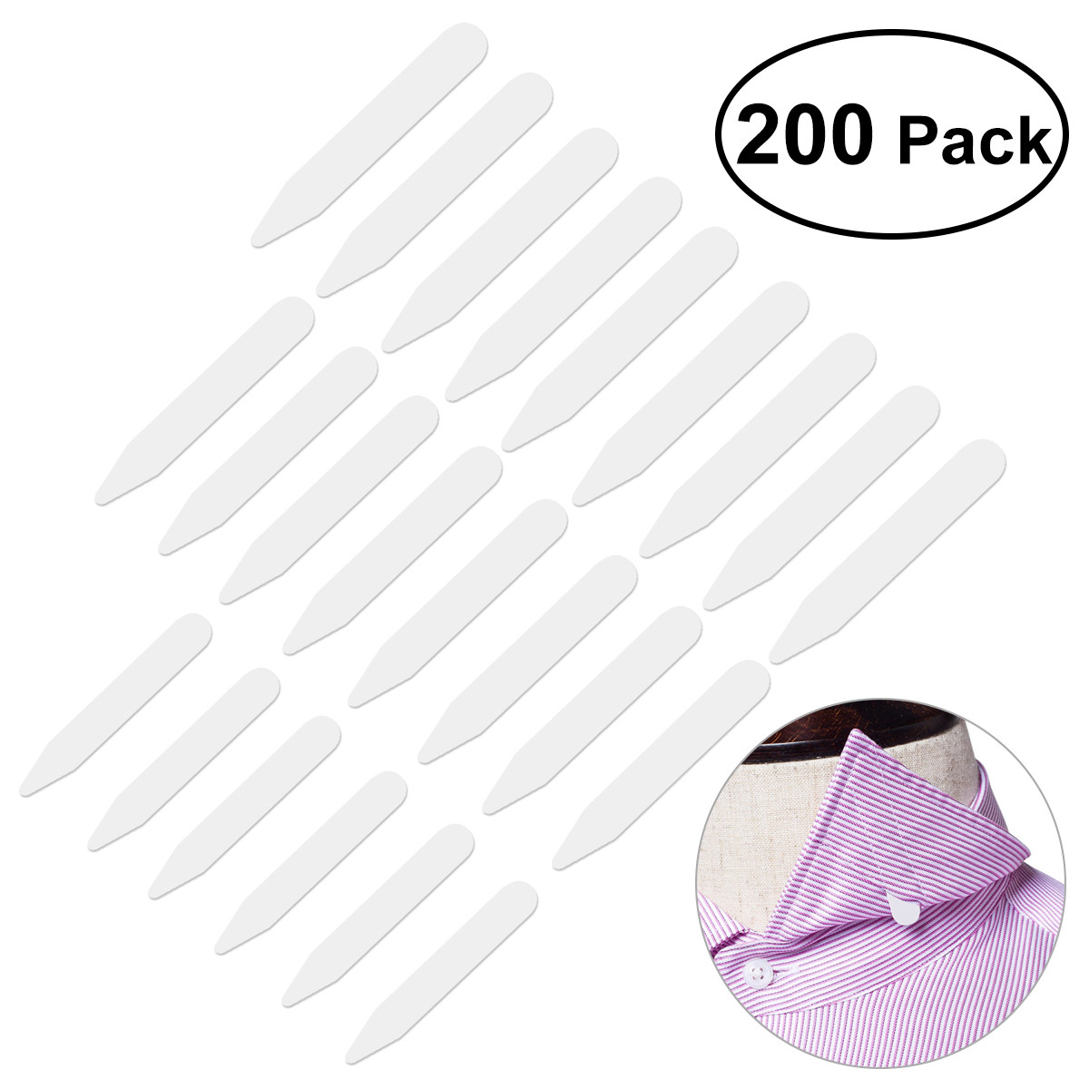 200 adet Beyaz Naylon Yaka Des - Collar Stay Metal incelemesi ve fiyatı