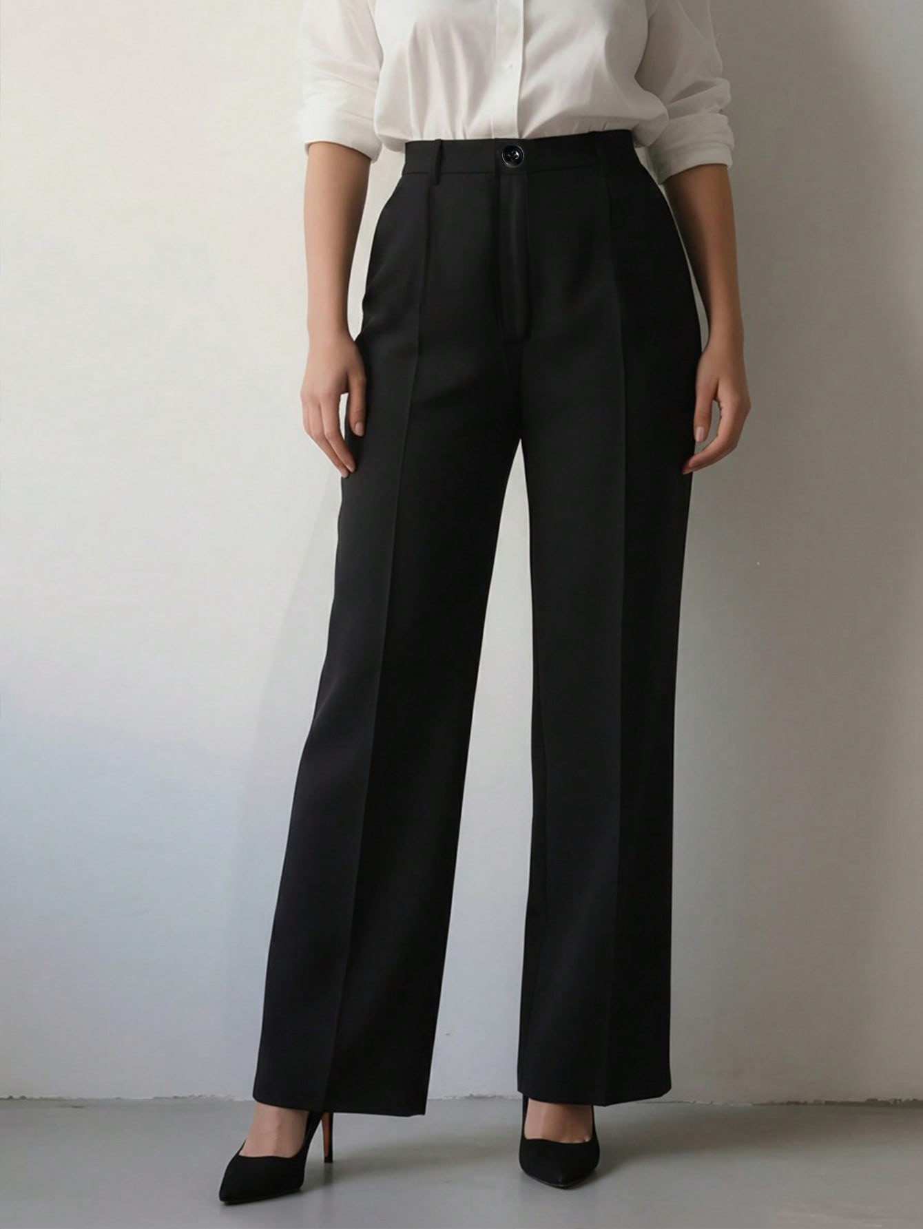 Kadın Yüksek Bel Geniş Paça Pa - Dress Pant Flat Front incelemesi ve fiyatı
