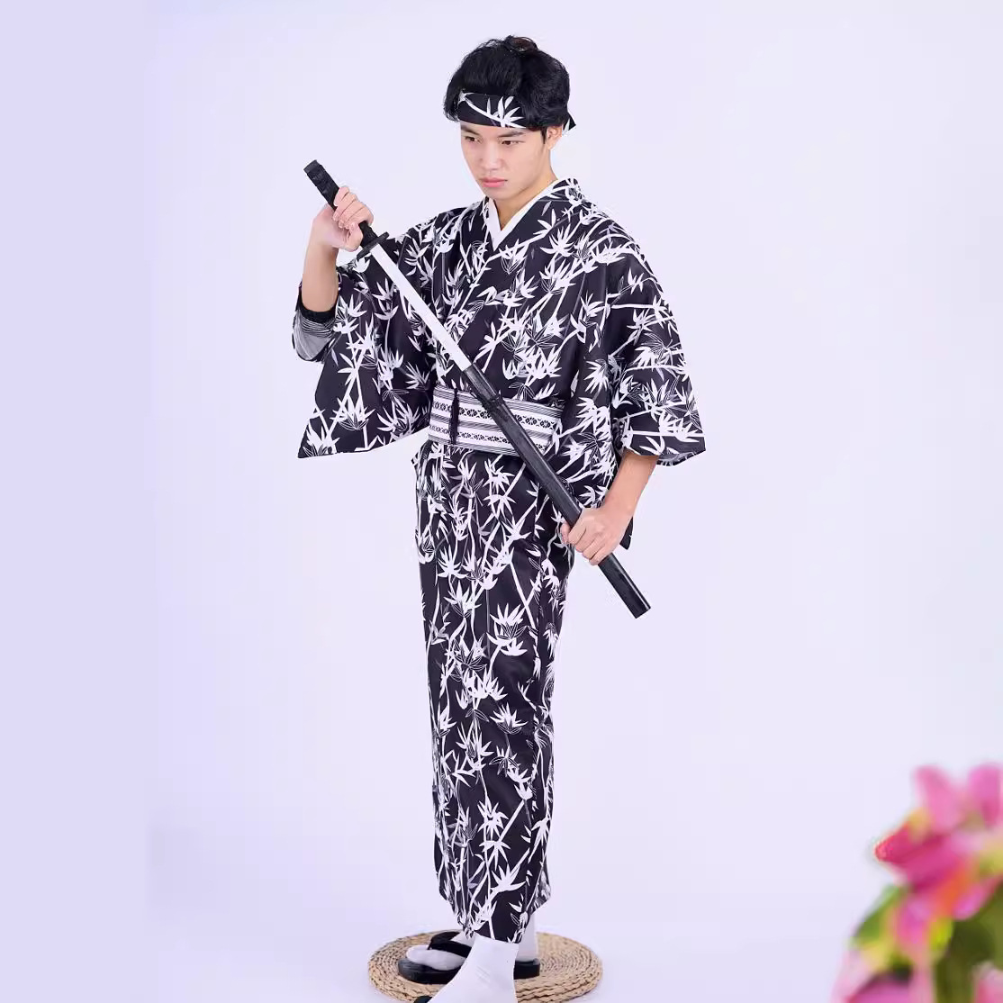Erkek Japon Bambu Desenli Kimo - Men Formal Wear Photoshoot incelemesi ve fiyatı